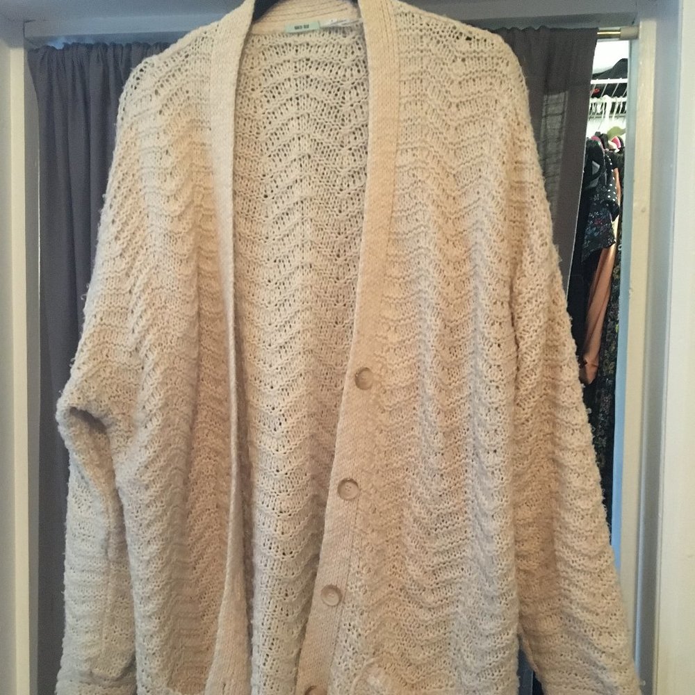 Cream Anthropologie Oversized Sweater